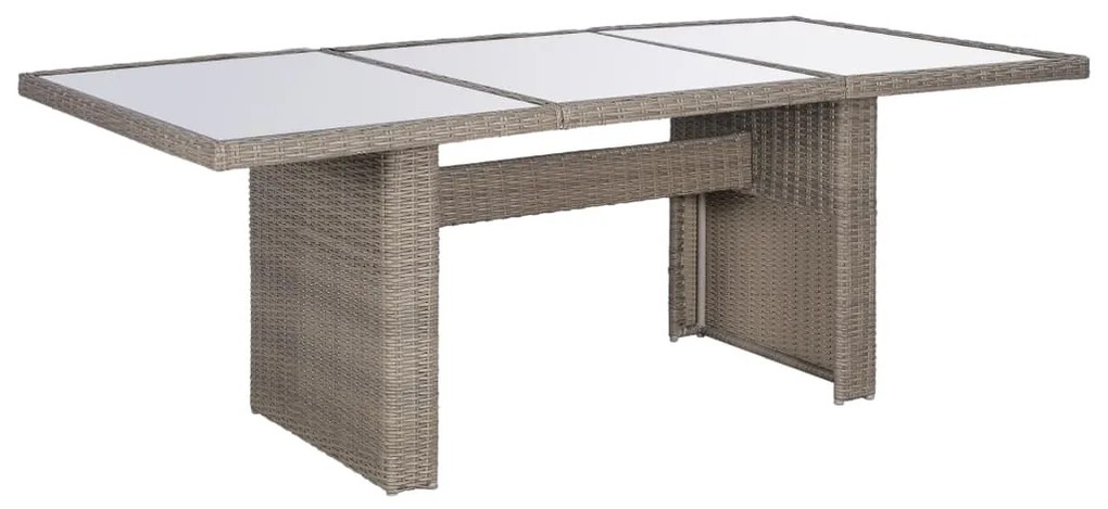 Set da Pranzo da Giardino 9 pz con Cuscini Polyrattan Marrone