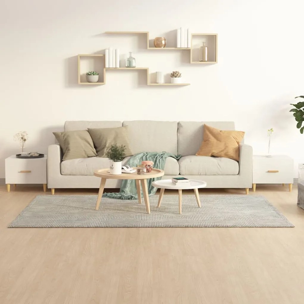 Tavolini Salotto 2pz Bianco Lucido 50x50x40cm Legno Multistrato /