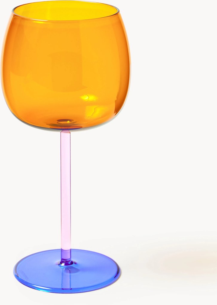 Set di 4 bicchieri da vino rosso in vetro soffiato Karisa