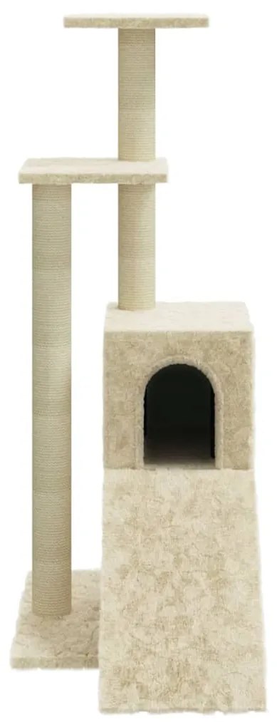 Albero per gatti con tiragraffi in sisal crema 92 cm
