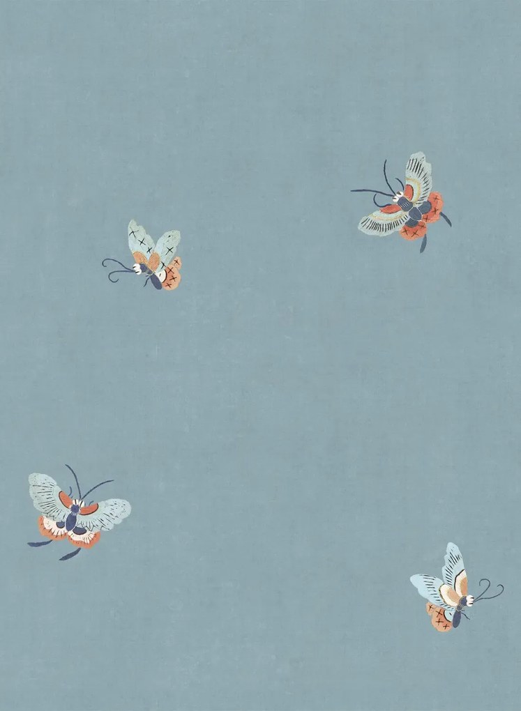 Sandberg Carta da parati Butterflies - Misty Blue