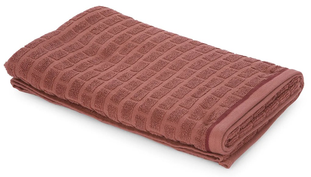 Asciugamano viso cotone Pop Corn Brick malva scuro