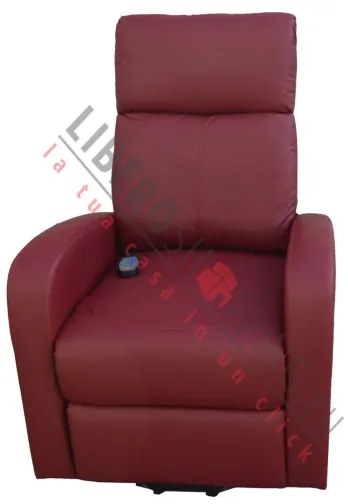 Poltrona relax manuale reclinabile FORTUNA in ecopelle BORDEAUX