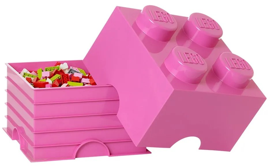 Scatola portaoggetti rosa quadrata - LEGO®