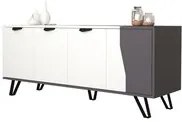 Mobile credenza 4 ante bianco grigio 160x45xh.77 cm EFFEZ