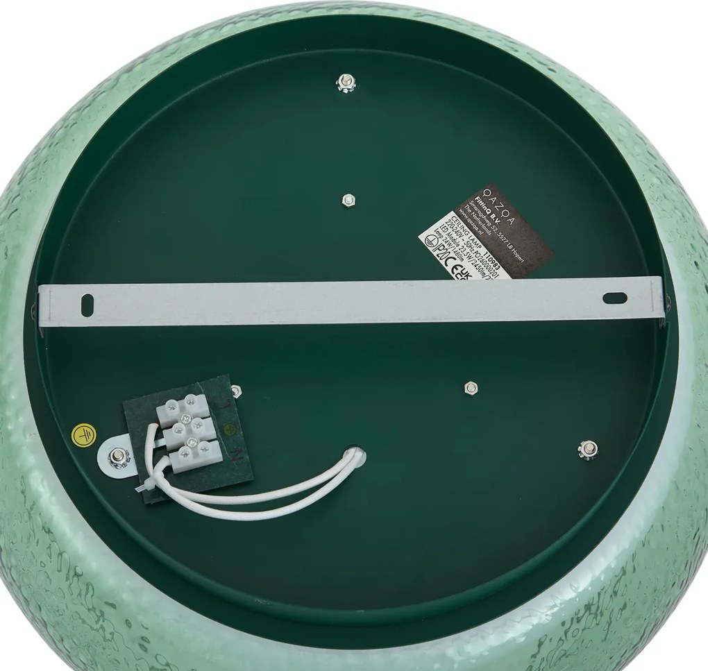 Plafoniera Art Déco verde con vetro e LED integrato dimmerabile a 3 fasi - Thimble