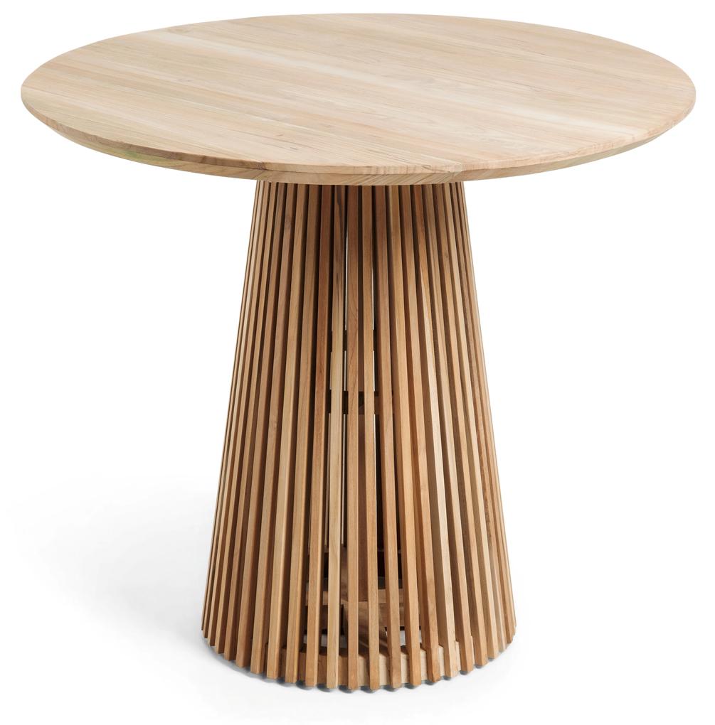 Kave Home - Tavolo rotondo Jeanette in legno massello di teak Ã˜ 90 cm