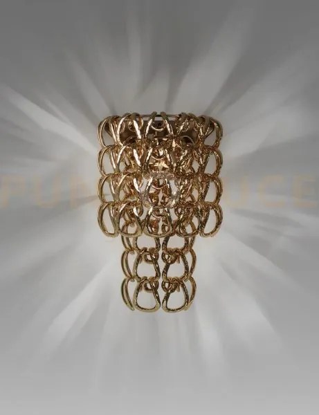 Giogali applique a parete cristallo oro e bronzo opaco 1 luce attac...