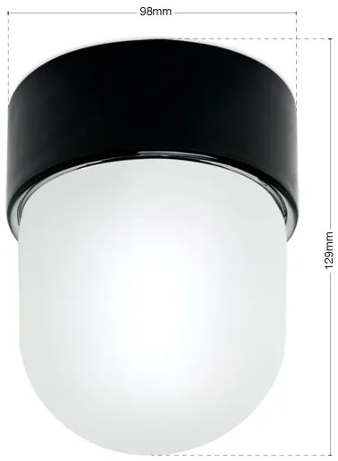 Orion - Plafoniera OSTIA 1xE27/40W/230V Ø 9,8 cm nero