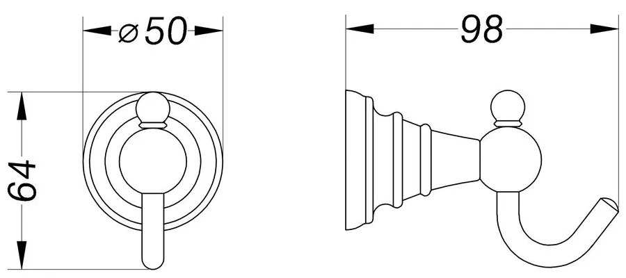 Gancio in ottone Diamond - Sapho