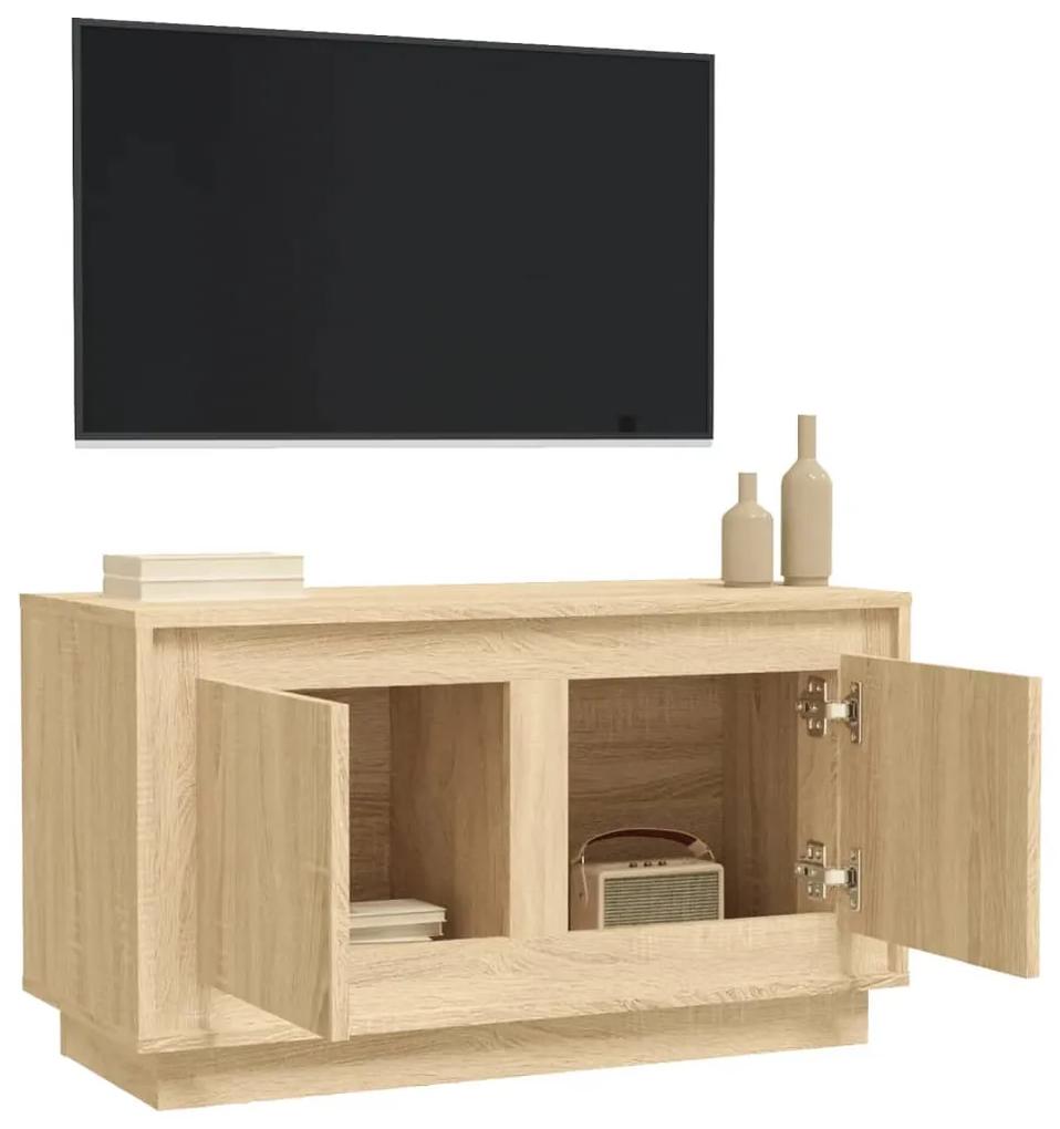 Mobile porta tv rovere sonoma 80x35x45 cm in legno multistrato