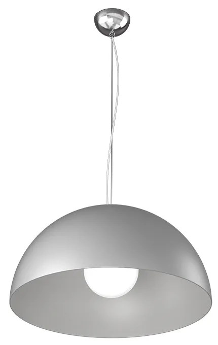 Sospensione Contemporanea Cup Metallo Grigio 1 Luce E27 D.40Cm