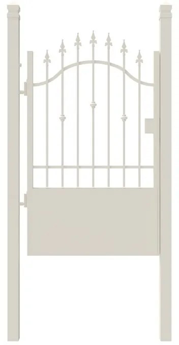 Cancello con serratura elettrica Civetta in ferro, apertura a sinistra, L 104.5, H 150-165 cm, di colore bianco