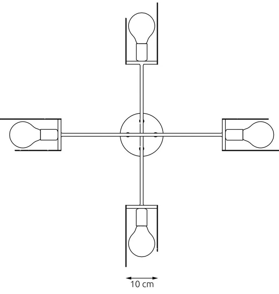 Lampadario a sospensione in acciaio XOTIC 4 nero 4xE27