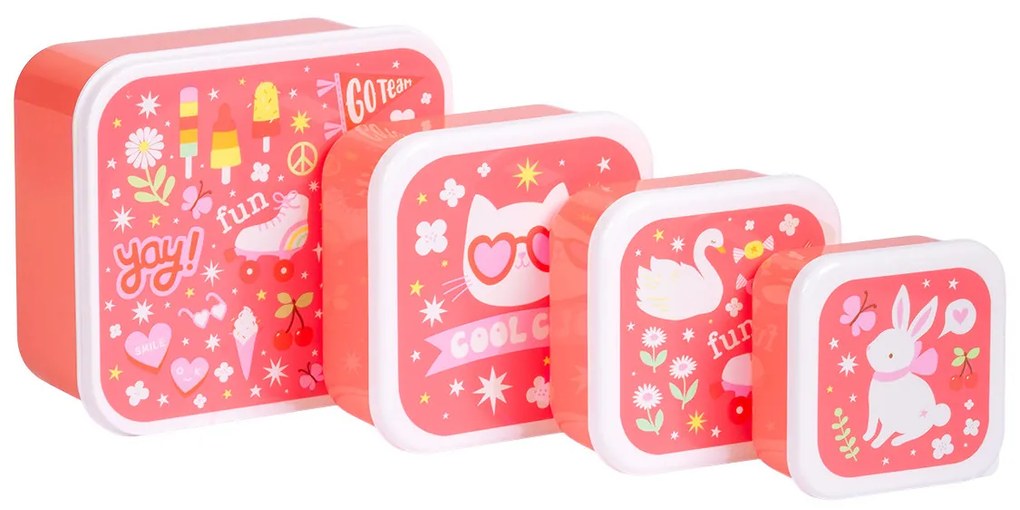 A Little Lovely Company - set di quattro scatole merenda - divertimento