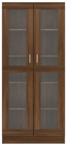 Mobile Vetrina Rovere Marrone 82,5x30,5x185,5 Legno Multistrato