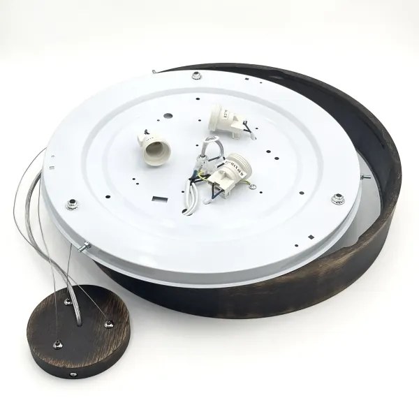 Brilagi - Lampadario LED su cavo CARVALHO SMOKEY 3xE27/60W/230V rovere Ø 47,5 cm