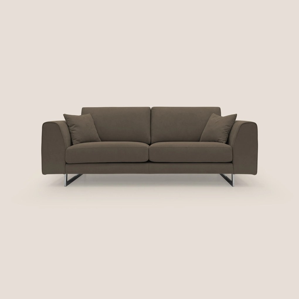 Armony Divano moderno con slitte in acciaio e tessuto impermeabile T02