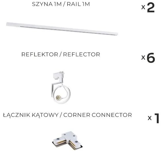 Zuma Line 3580 - Faretto per sistema a binario MASTER 6xGU10/15W/230V bianco