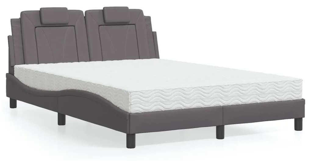 Letto Con Materasso Grigio 120x200 Cm İn Similpelle /