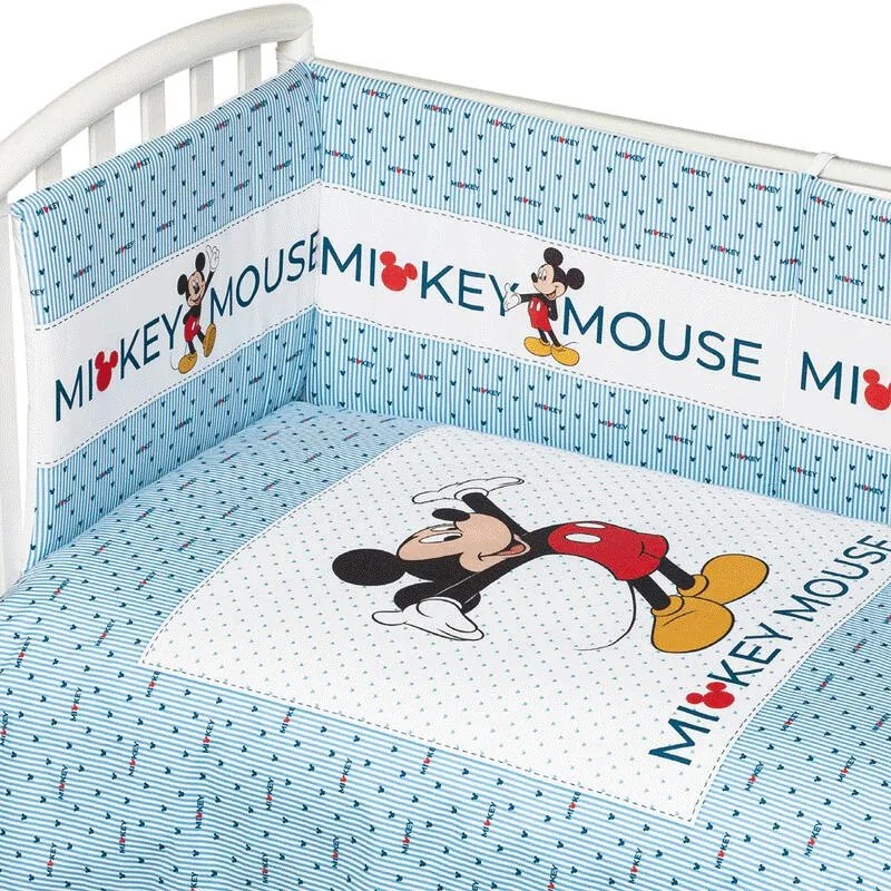 Copripiumino lettino con paracolpi Disney Mickey Mouse