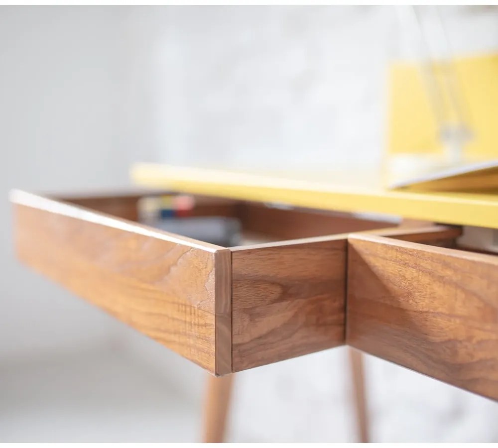 Scrivania grigia con base in frassino, lunghezza 85 cm Luka Oak - Ragaba