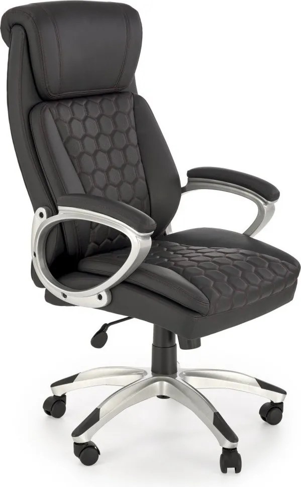 Sedia da ufficio Thomas in ecopelle nera H122 cm