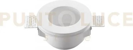 Incasso snow bianco tondo 1 luce attacco gu10 12x6cm in gesso verni...