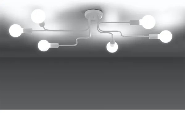 Sollux SL.1443 - Lampadario a plafone VECTOR 6xE27/15W/230V bianco