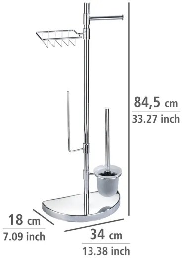 WENKO 196022500 - Centro da toilette SPACE MARVEL 34x84,5 cm argento/satinato