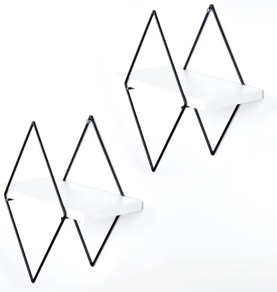 SET 2x Mensola da parete bianca