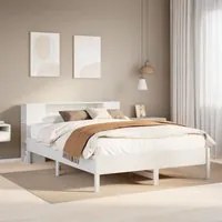 Letto Libreria senza Materasso Bianco 150x200 cm Legno di Pino 3322829