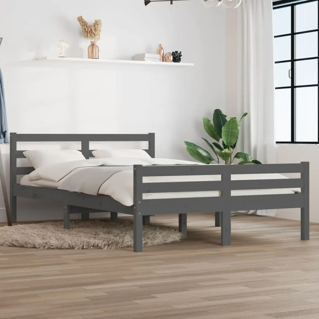 Giroletto Grigio İn Legno Massello 160x200 Cm /