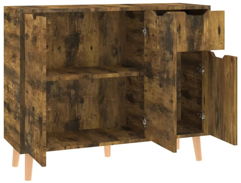 Credenza Rovere Fumo 90x30x72 cm in Legno Multistrato