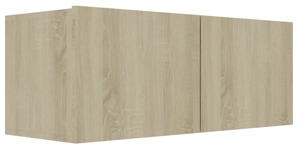 Set di mobili porta tv 4 pz rovere sonoma in legno multistrato