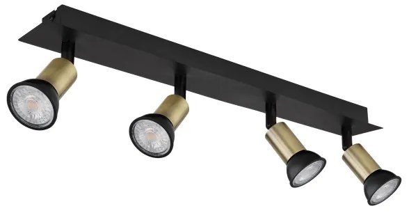 Globo 57998-4B - Faretto DREW 4xGU10/35W/230V nero/ottone