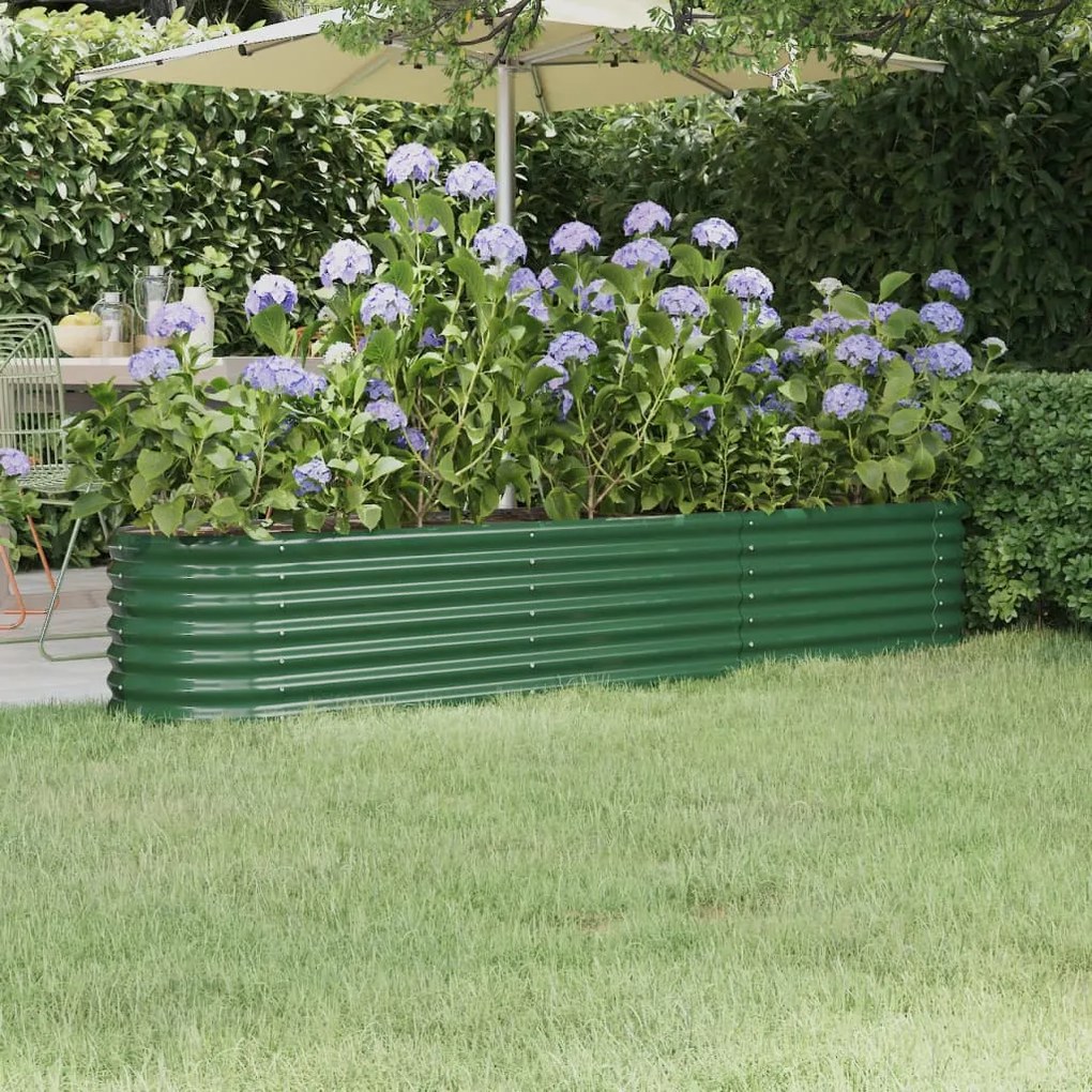 Letto Giardino Acciaio Verniciato A Polvere 224x40x36 Cm Verde /