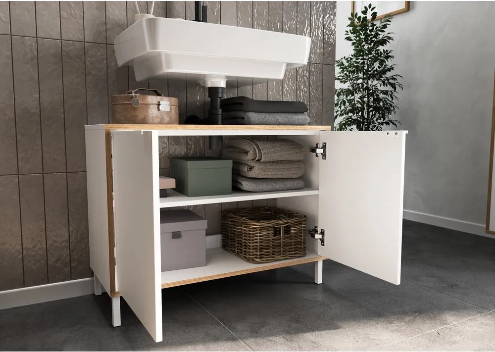 Mobile da lavabo bianco alto 80x60 cm Topeka – Germania