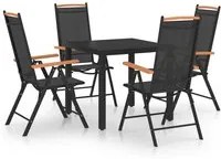 Set da Pranzo da Giardino 5 pz in Alluminio Nero 3070625