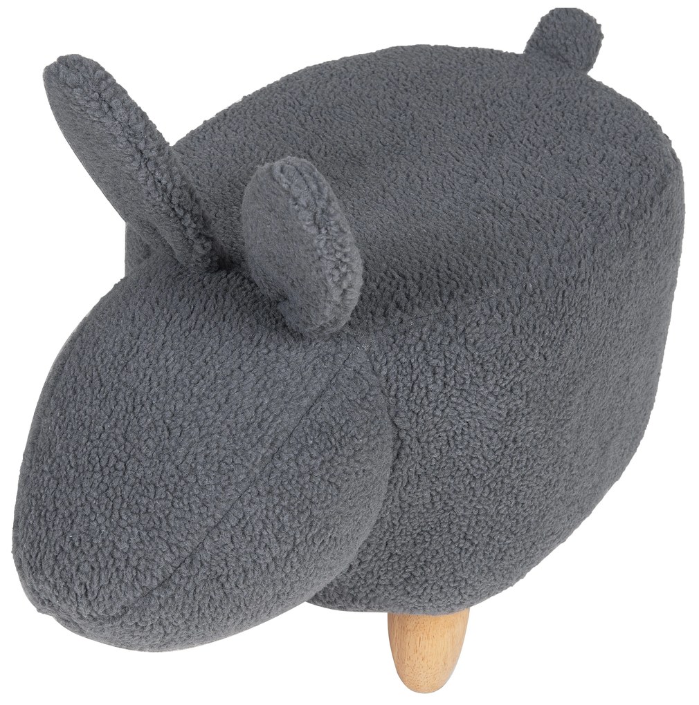 Pouf di tessuto grigio BUNNY Beliani