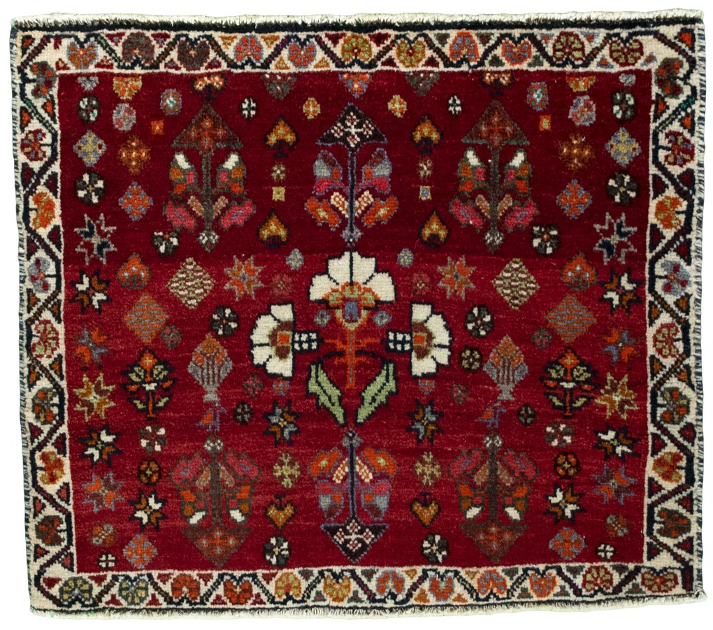 Shiraz Tappeto persiano 70x60 Rosso (Iran) Annodato A Mano