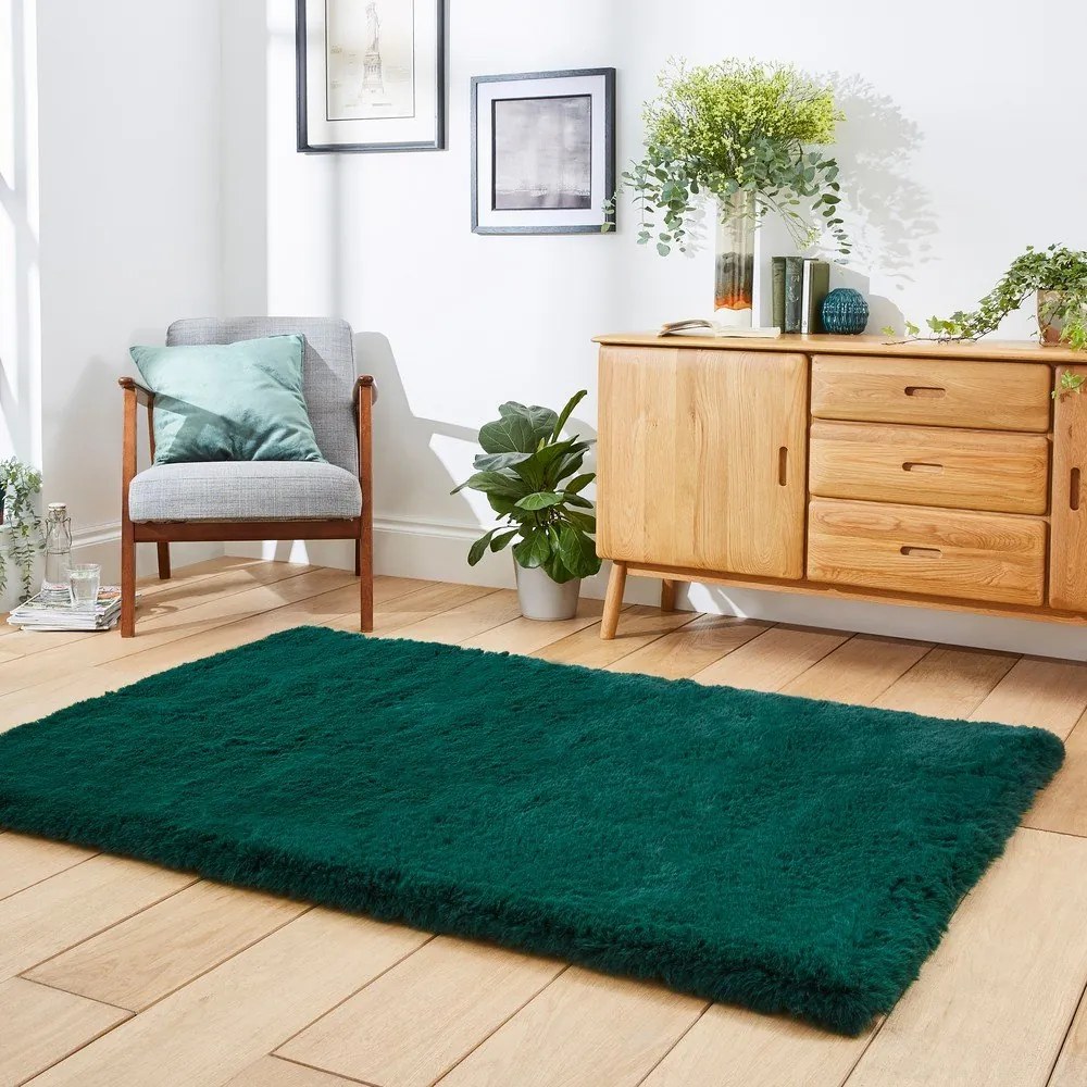 Tappeto verde smeraldo Super Teddy, 80 x 150 cm Super Teddy - Think Rugs