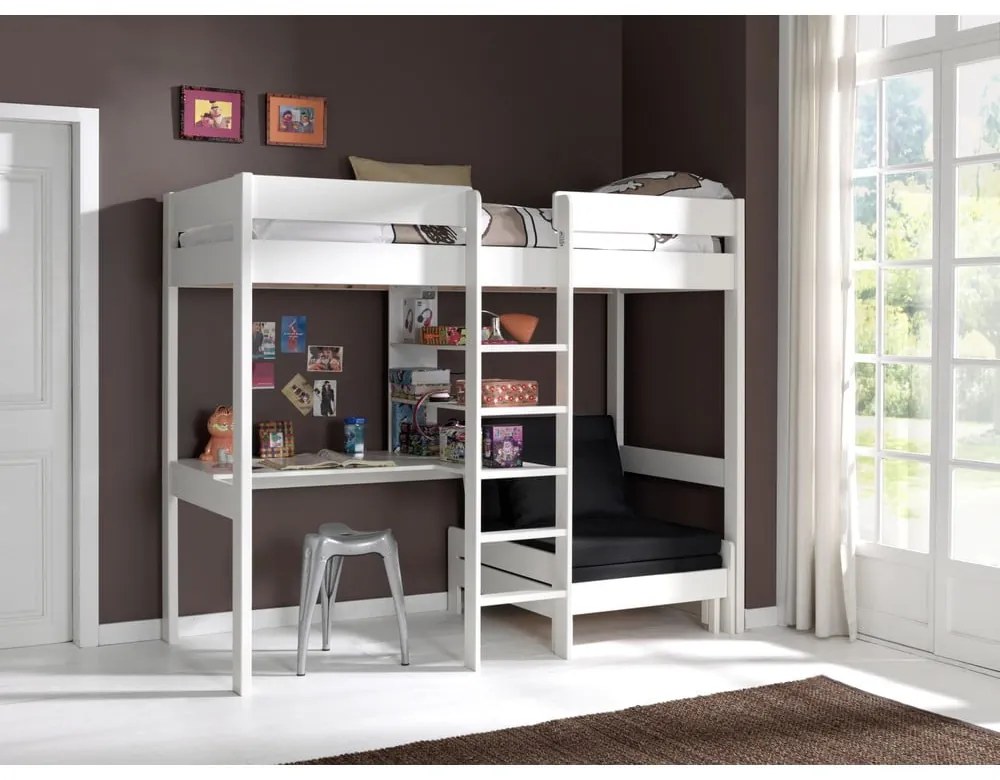 Letto bianco rialzato per bambini 90x200 cm Pino - Vipack