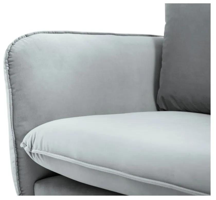 Poltrona in velluto grigio chiaro Vienna - Cosmopolitan Design