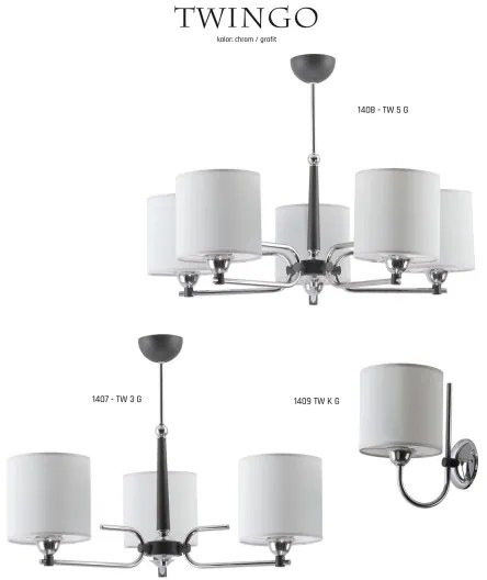 Jupiter 1408 - TW 5 G - Lampadario su palo TWINGO 5xE27/60W/230V