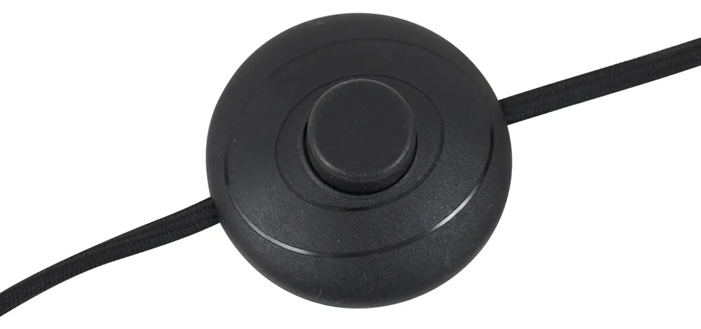 Lampada da terra retrò nera con vetro arancione - Denise