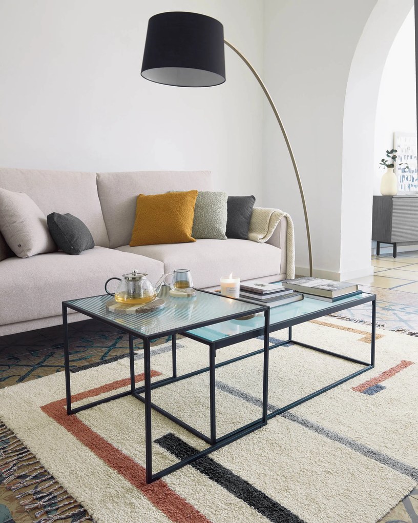 Kave Home - Set Xamila di 4 sotto bicchieri in marmo multicolor