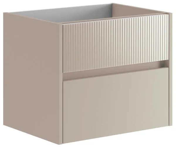 Mobile da bagno sospeso sotto lavabo L 59.5 x H 50 x P 45.5 cm beige laccato opaco, 2 cassetti Niwa