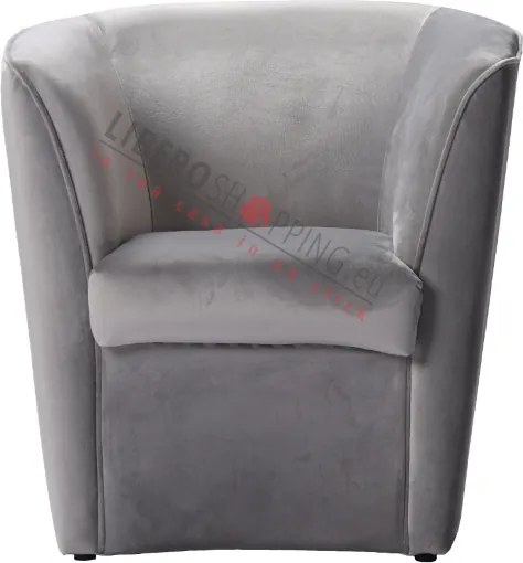 Poltrona in velluto Grigio per camera da letto ufficio