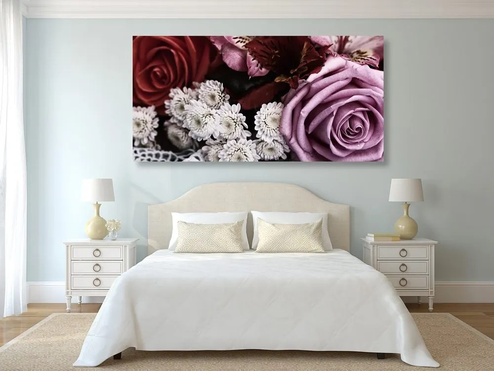 Stampa su tela – Bouquet di rose in stile retrò